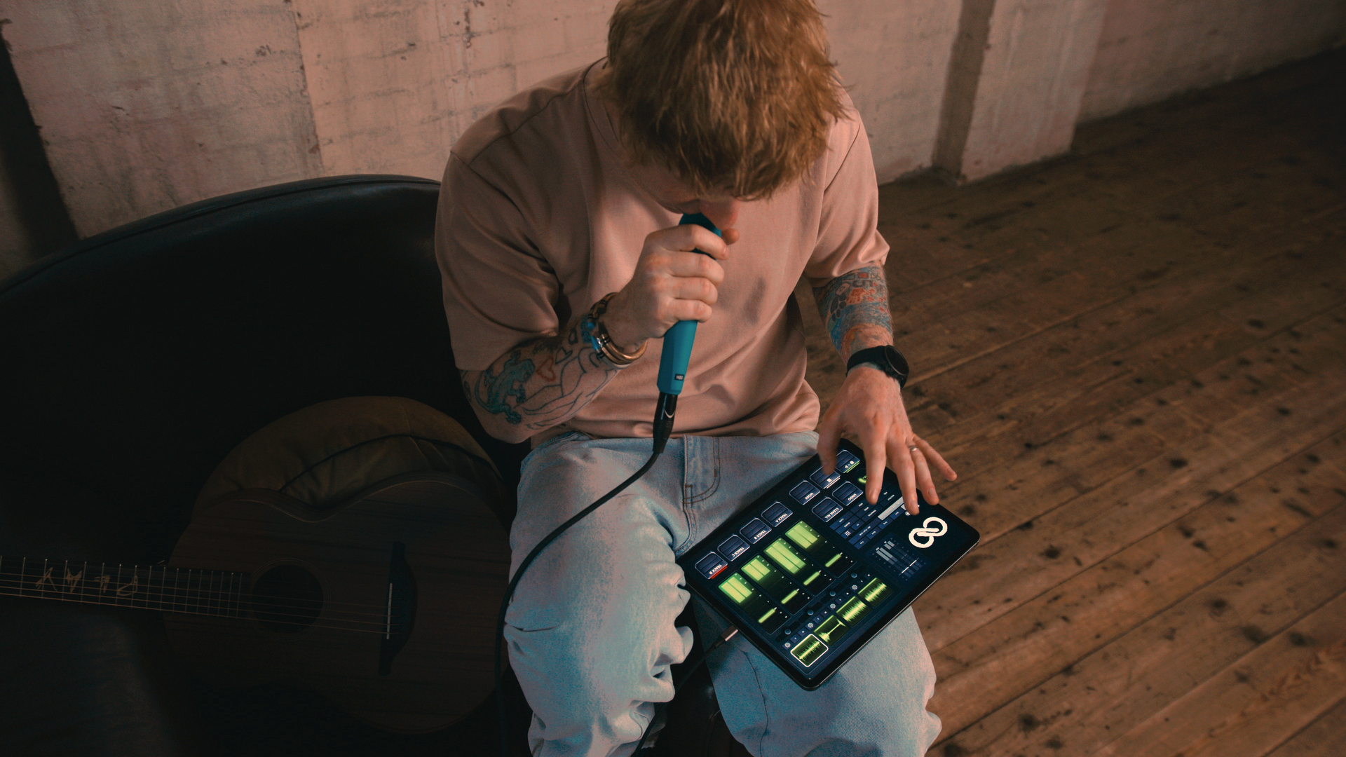 iPad showing Sheeran Loopy app