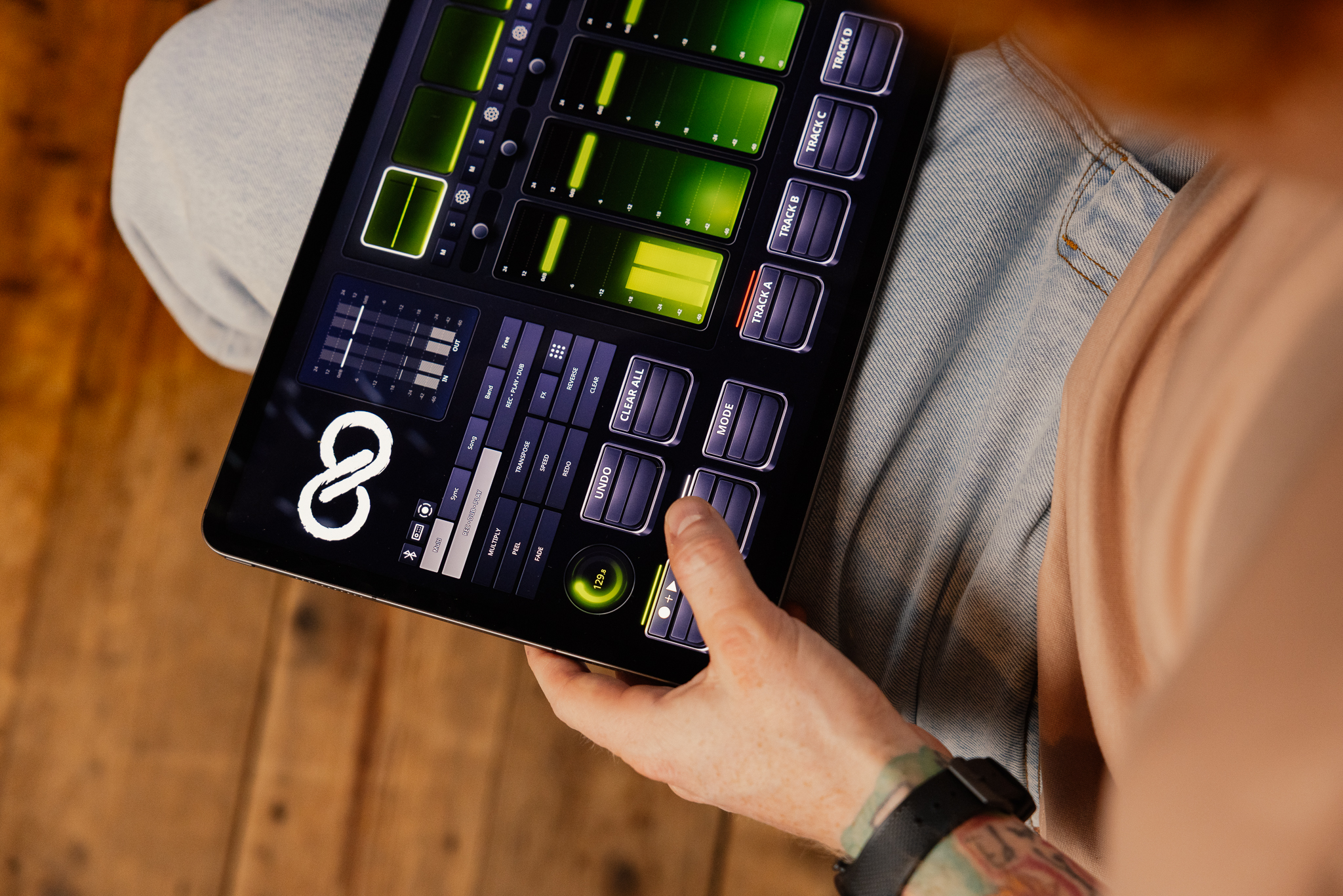 iPad showing Sheeran Loopy app